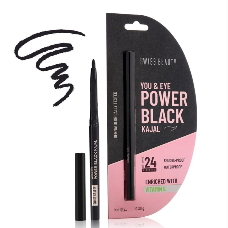 Swiss Beauty You & Eye Power Black Kajal Waterproof & Smudge-Proof