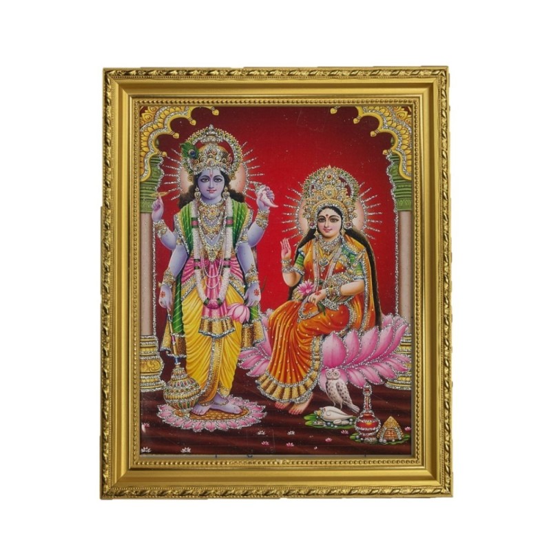 Satvik Lord Vishnu (Narayan) and Goddess Lakshmi Ji Designer Wooden