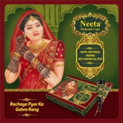 Neeta Natural Henna Mehandi Cone for Hand Designing, Wedding in 1 Box