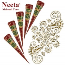 Neeta Natural Henna Mehandi Cone for Hand Designing, Wedding in 2 Box