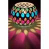 Satvik Geometric Mosaic Glass Candleholder with Colorful Mosaic Design