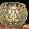 Satvik Crystal Glass Tea Light Candle Holder with Floral Pattern