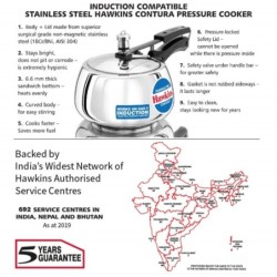 Hawkins Stainless Steel Contura Inner Lid Pressure Cooker Induction