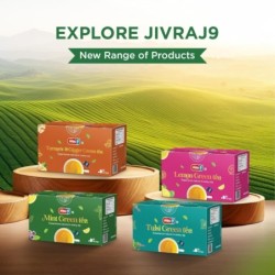 Jivraj9 Tulsi Green Tea 25 Biodegradable Tea Bags Herbal Green Tea