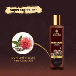 Khadi Organique Castor Oil 100% Pure & Cold Pressed Virgin Grade