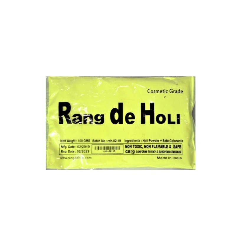 Satvik Rang De Holi Yellow Gulal of Color, ( Each) Cosmetic Grade